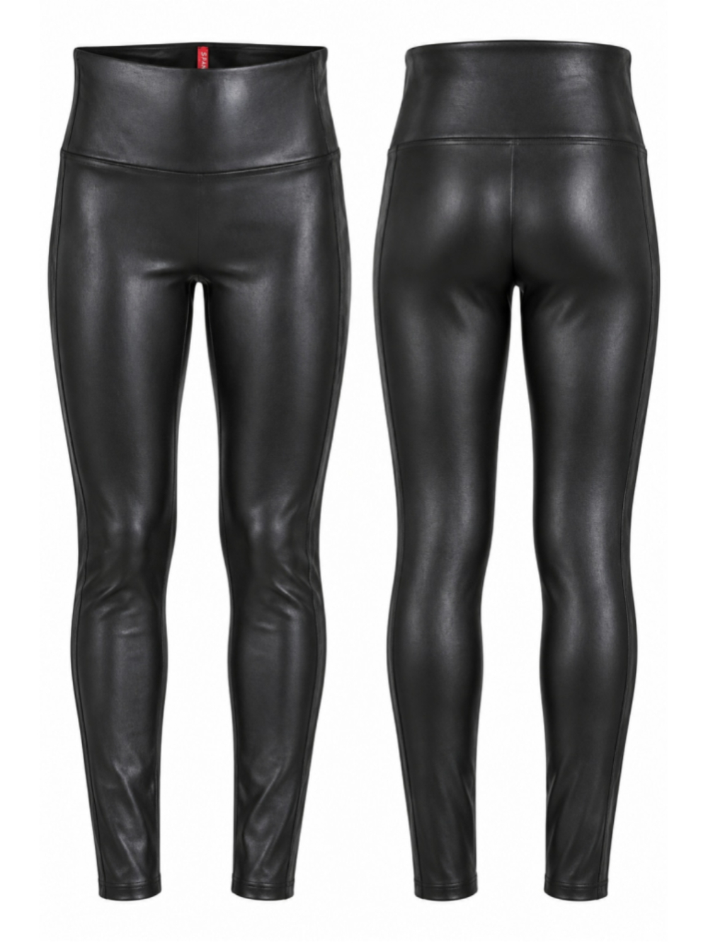 SPANX Faux Leather Leggings Womens Small Black NWT Stretch Skinny Shaping Pants